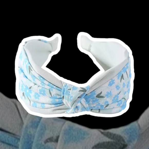 Just-Jen's Fashion Light Blue Floral Knotted Style Headband. NWT - Picture 11 of 11